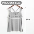 thumbnail image 2 of Camiseta sin mangas plisada sexy con cuello en V y corte holgado para mujer con talla grande, 2 of 6