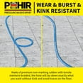 thumbnail image 6 of POHIR  50FT 4800 PSI Pressure Washer Hose 3/8" for Cold & Hot Water (Up to 248℉) Kink Resistant Industrial Grade Steel Wire Braided QC Ends with 2 M22-14mm to 3/8" Adapters for Professional and Home, 6 of 10