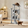 thumbnail image 2 of Yaheetech 54"H Cat Tree Tower with 3 Scratching Posts, Light Gray, 2 of 7