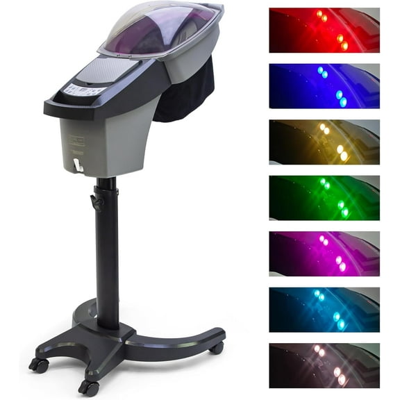 Elitzia Hair Steamer Salon Micro Mister Hair Scalp Treatment Dye Perm Professional O3 Ozone Hooded SPA Black Gray Color Barber Shop Red Blue Light For Black Hair Natural With Wheels ET1408B