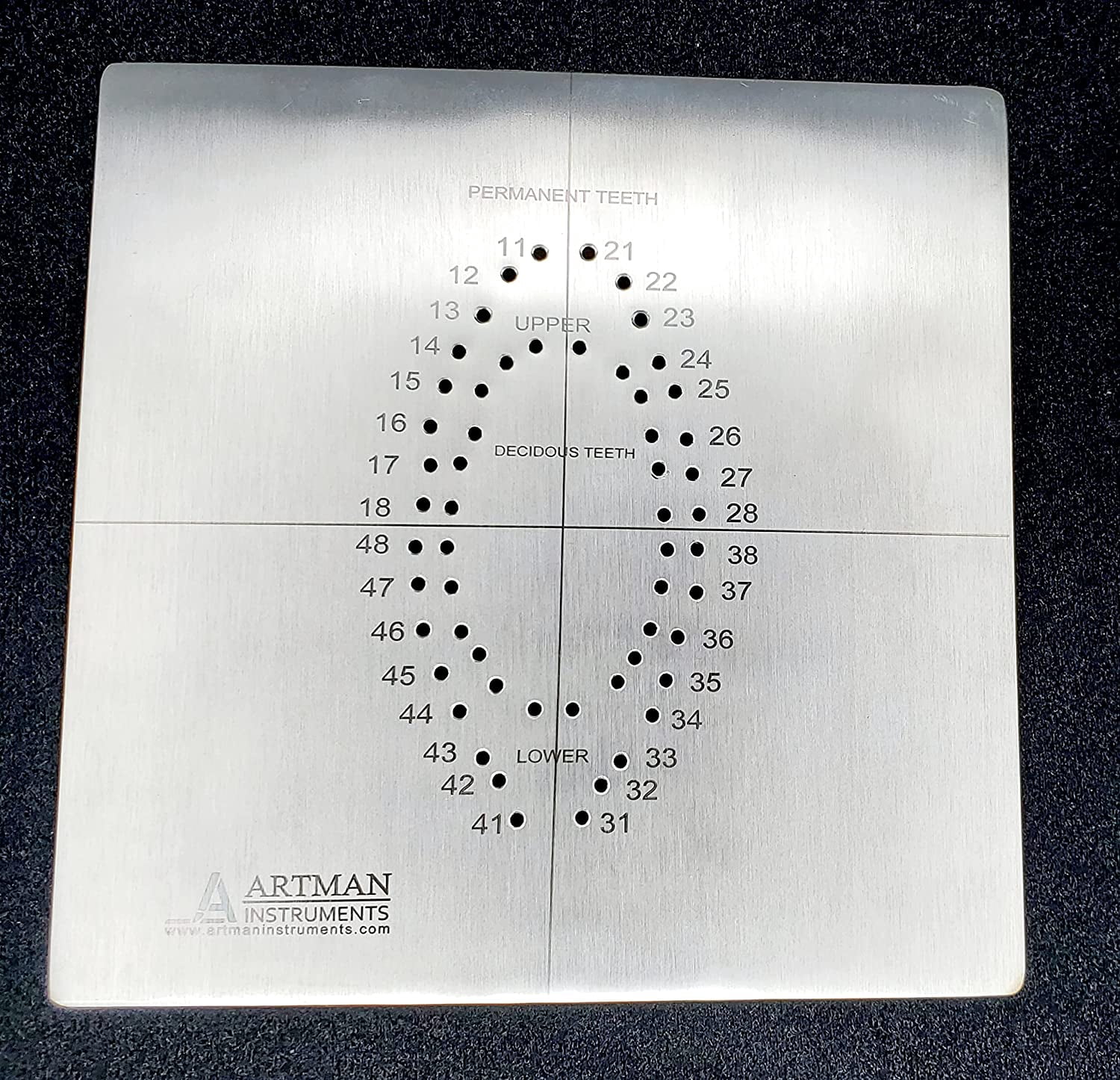 Artman Instruments Rubber Dam Template For Hole Punching Dental Dams ...