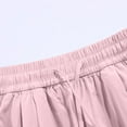 thumbnail image 6 of PiGOGI Women's Summer Wide Leg Pants - High Waist Elastic Drawstring Ice Silk Trousers with Side Pockets - Casual Comfortable 5/4 Length Capris Pink S, 6 of 6