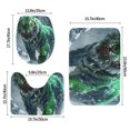 Green animal closeup Bathroom rug 3 piece set, Happy Camping bathroom