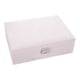 thumbnail image 2 of Caja de Joyas con Cerradura y Espejo, Estuche Organizador de Joyas con 2 Capas de Exhibición, Pendientes, Pulseras, Anillos, Relojes, Caja de joyería con espejo en forma de corazón con cerradura, Blan, 2 of 7