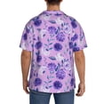 thumbnail image 5 of KLL Violet Print Men's Shirt Short Sleeve Button Down Summer Cuba Beach Shirts- Small, 5 of 7