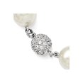 thumbnail image 5 of Sterling Silver 12-13mm White Shell Bead w/CZ Clasp Necklace, 5 of 6