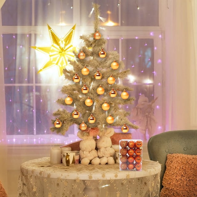 HWRETIE Navidad Irrompible Colgantes De Árbol - Juego De Bolas De 40 Mm Para La Alegría Navideña