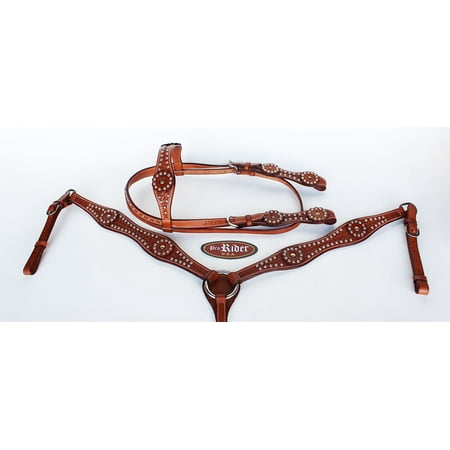 Tex Tan Leather Breast Collar - Horse Saddle Tack Rodeo Bridle Western Leather Headstall Breast Collar 78121B