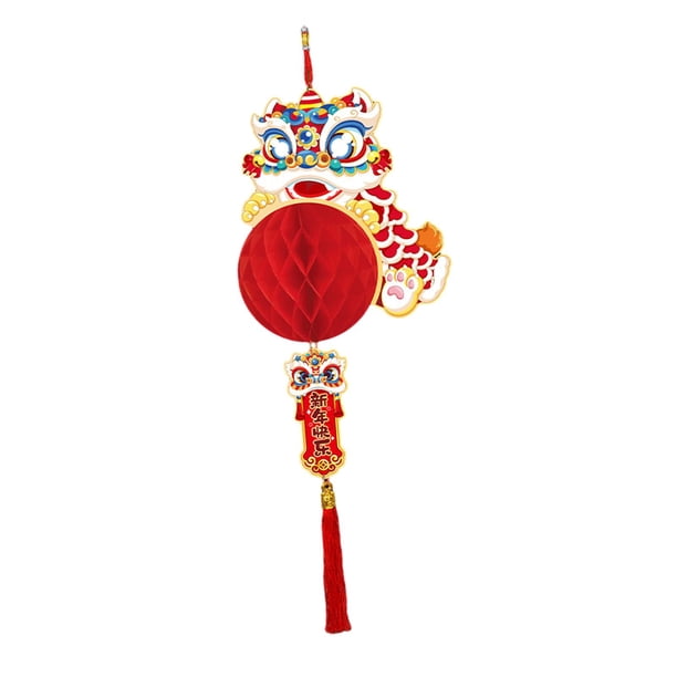 Colgante de farolillo de papel rojo chino para Año Nuevo, decoración para puertas. Estilo C