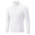 thumbnail image 4 of Men‘s High Neck Sweater Solid Color Pullover Knitted Warm Casual Turtleneck Sweatwear Woolen Mens Winter Outdoor Tops, 4 of 7