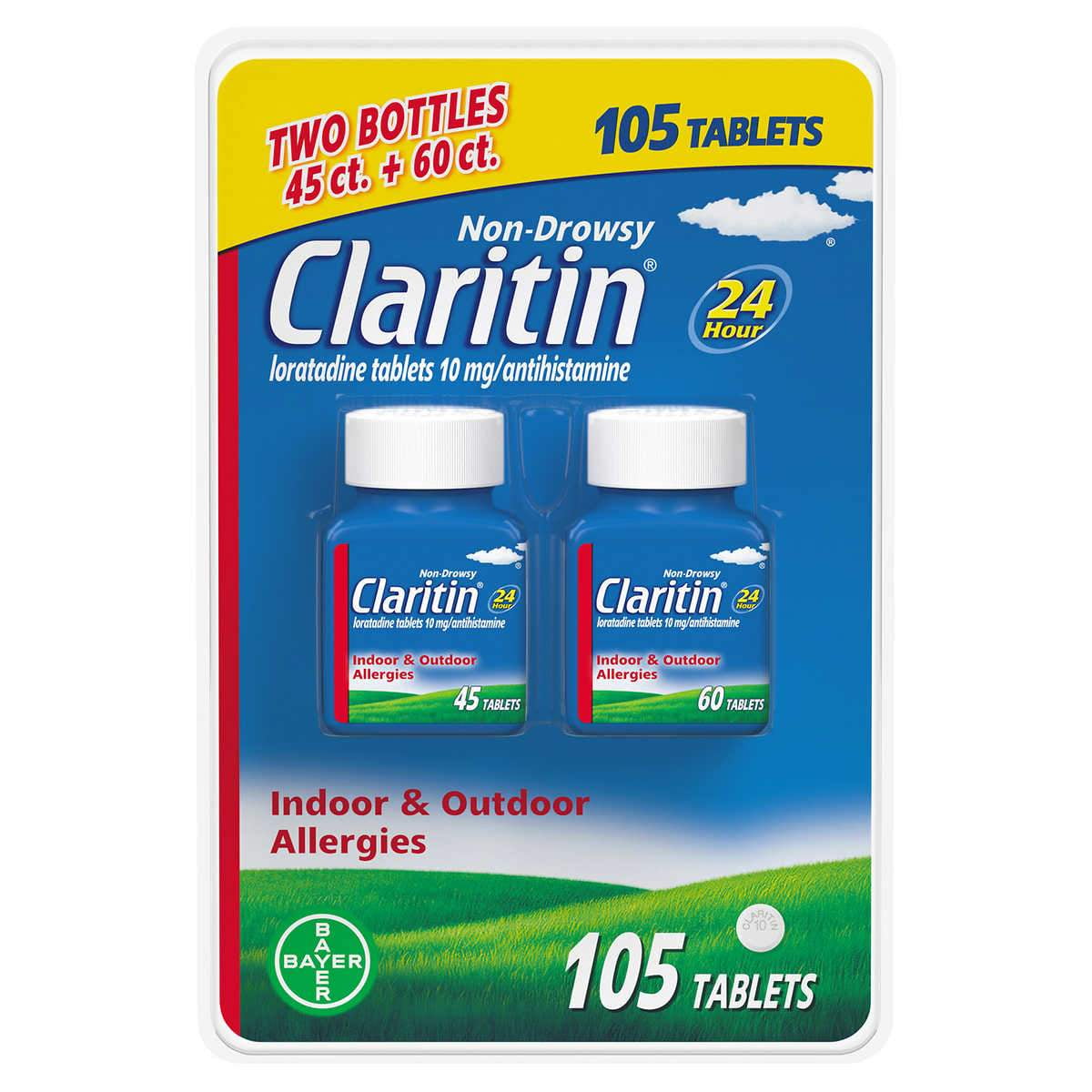 Claritin 10 mg. 24 Hour NonDrowsy Antihistamine, 105 Tablets