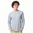 thumbnail image 3 of Men's Long Sleeve Crew Neck Ribbed Cuff Solid Tee/T-Shirt , Heather Grey 3XL, 1 Pack, 3 of 6