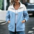 thumbnail image 4 of Hurxie Oversized Sweatshirt for Women Zip Up Bomber Jacket | Fall Fashion Casual Jackets, Long Sleeve, Athletic Sweatshirt Cardigan, Outerwear with Pockets Light Blue,XL, 4 of 7