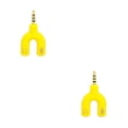 thumbnail image 1 of Kearding Divisor de Audio de 3,5mm tipo 2 en 1 conveniente conector estéreo convertidor de sonido teléfono micrófono auriculares Tablet Accesorios amarillo 2piezas, 1 of 5