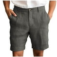 thumbnail image 7 of cllios Chino Shorts Men Casual Pleated Front Golf Work Casual Shorts Cotton Linen Lightweight Stretch Waist Button Dress Short Pants with Pockets, 7 of 7