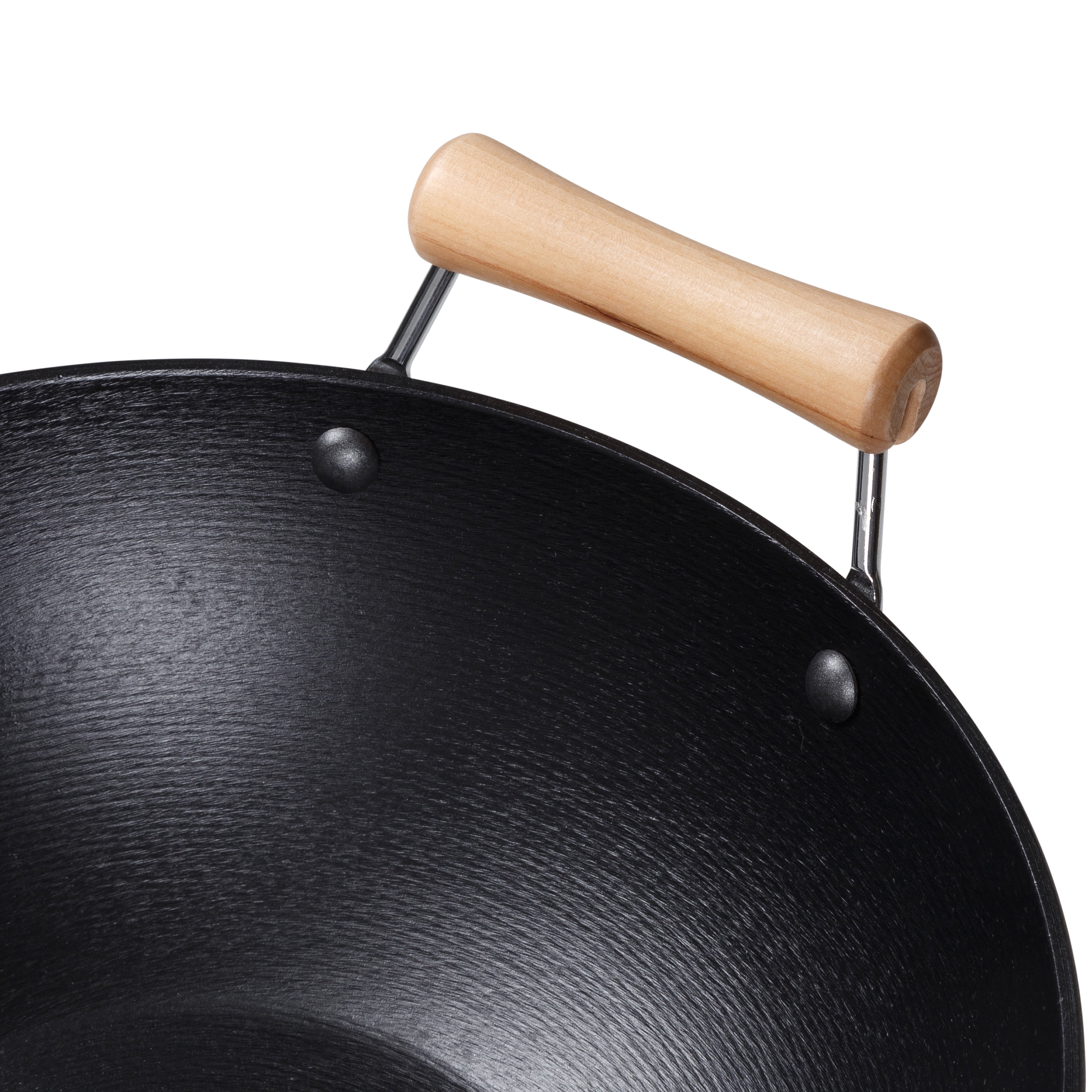 MegaChef 14 in. Heavy Duty Cast Iron Wok with Wood Lid 985116199M - The  Home Depot