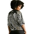 thumbnail image 2 of 2Chique Boutique Women's Short Sleeve Round Neck Sequins Printed Top, 2 of 5