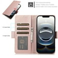 thumbnail image 6 of Compatible with iPhone 16e Wallet Case with Credit Card Holder & Cash Slot, RFID Blocking Durable PU Leather Flip Magnetic Protective Stand Cover Wrist Strap Women Men,Rosegold, 6 of 7