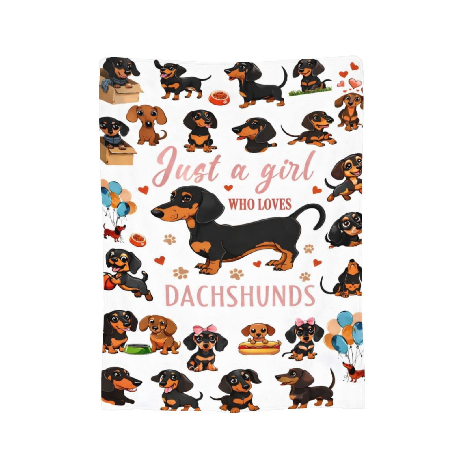 Dachshund Gifts for Women, Wiener Dog Gifts for Girl, Weiner Dog Blanket for Women, Just A Girl Who Love Dachshunds, Dachshund Blanket for Girls 80x60