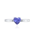 thumbnail image 4 of Rosec Jewels Tanzanite Heart Promise Ring for Women - Tanzanite Diamond Ring - 6 mm - AAA Quality - Ready to Gift for Valentines, 10K White Gold, US 10.00, 4 of 8