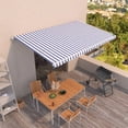 thumbnail image 1 of vidaXL Manual Retractable Awning 500x300 cm Blue and White, 1 of 5