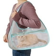 thumbnail image 3 of Cat Carrier Transparent Nylon Mesh Shoulder Carry: Foldable Handheld Portable for Travel Comfort - Adjustable Straps, Ventilation Windows, Safety for Small Pets on Trips, 3 of 6