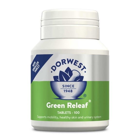 Dorwest Green Releaf Tablets 100 Natural Support for Pet`s Skin, Joints, Urinary System