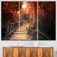 thumbnail image 1 of Escalier à Travers la Forêt d'Automne Rouge, 1 of 1