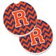 thumbnail image 1 of "Treasures Letter R Chevron Orange & Blue Juego de 2 posavasos para coche CJ1042-RCARC, 2.56, multicolor" Caroline's Treasures CJ1042-RCARC, 1 of 1