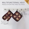 thumbnail image 4 of Yayeee Oven Mitts and Pot Holder Set of 2 Heat Resistant Kitchen Gloves Baking Hot Pad, Star Spangled Squares, 4 of 5