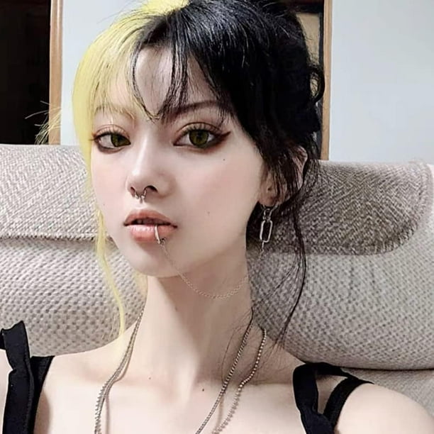 GHSDFBB Lip Ring Chain to Ear for Women Men Silver Stainless Steel Nose Lip Ring Clip On Non Piercing Connected Chain Earring for Teens Girls Walmart