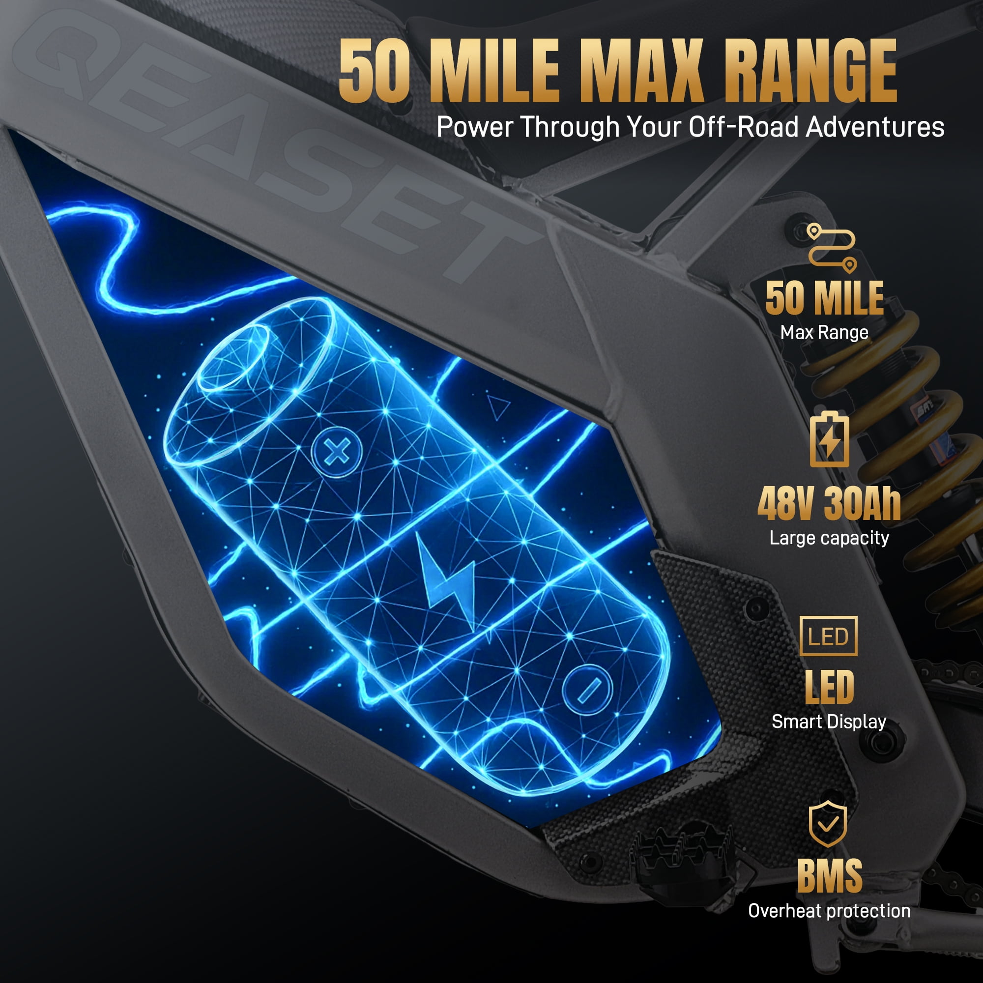 QEASET Electric Dirt Bike, 3000W (Peak Power) 48V, All Terrain Motorized Dirt Bikes, Cool Gifts, White