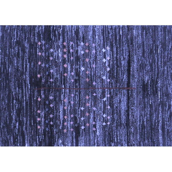 Ahgly Company Machine Washable Indoor Rectangle Abstract Blue Contemporary Area Rugs, 4' x 6'