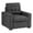 Dark Gray, variant on Pemberly Row Contemporary Fabric Chair with Pull-Out Ottoman in Gray