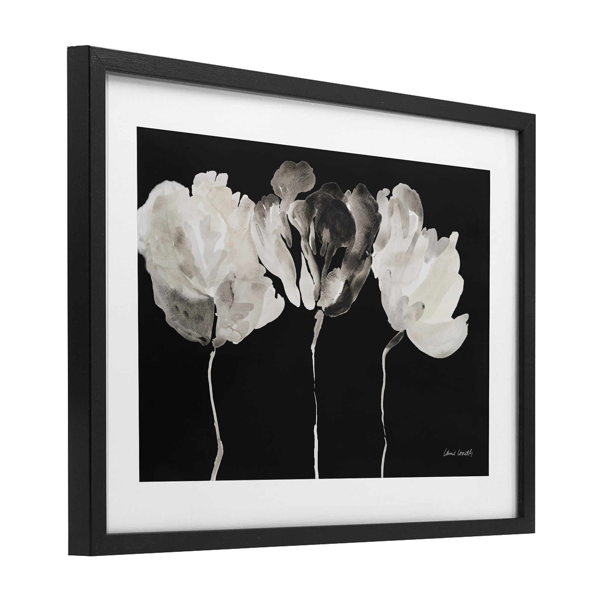 Stupell Industries Trio In Light On Black Black Framed Print Under Glass, design by Lanie Loreth