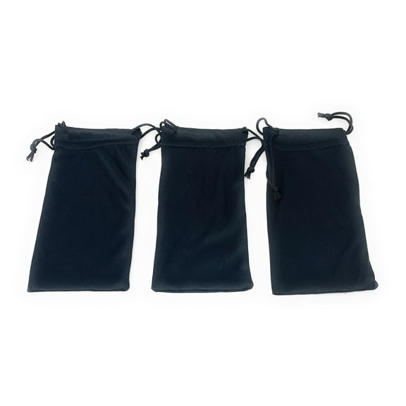 3ct Black MicroFiber Sunglass Eyeglasses Carrying Pouch Case Bag Storage Sleeve