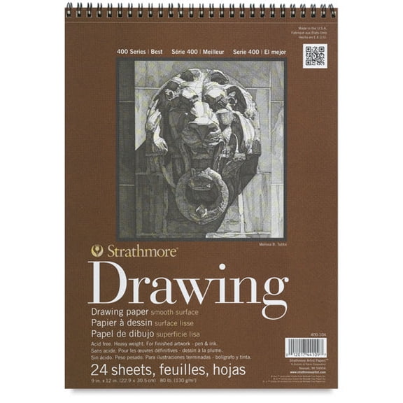 Strathmore Drawing Paper Pad, 400 Series, Smooth Surface, 9 in x 12 in