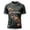 Gray, variant on KLHDSF Mens Halloween Trendy Letter Graphic T-Shirt Quick Dry Short Sleeve Casual Crew Neck Daily Top Coffee L