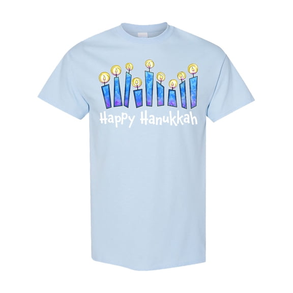 Inktastic Happy Hanukkah with Lit Candles T-Shirt