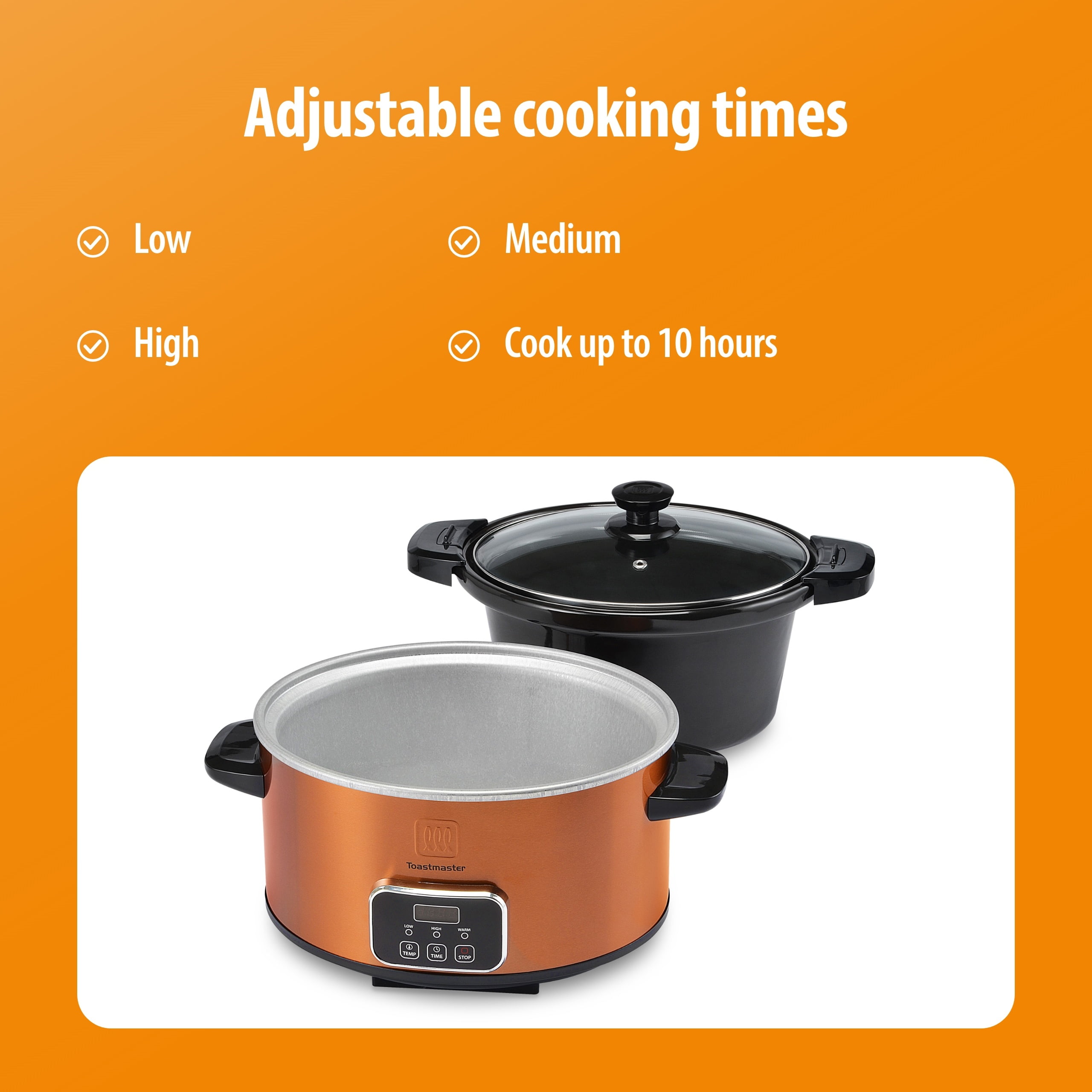 Toastmaster 4-Quart Digital Slow Cooker with Locking Lid, Copper