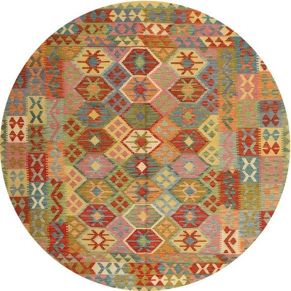 Ahgly Company Machine Washable Indoor Round Contemporary Red Fox Red Area Rugs, 5' Round