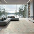 thumbnail image 2 of ODIKA 8'x10' Washable Area Rug Navy Whimsical Cute Motifs Entry Scattered Polka Dot Pink Flowing Dynamic for Dining Room, Large Office, Lounge, Non-Slip Chair-Friendly Mat, 2 of 7