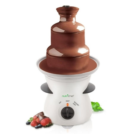 NutriChef PKFNMK16 - Electric Chocolate Fondue Pot - Countertop Chocolate Fondue Maker Fountain Chocolate Melter with (Best Oil For Electric Fondue)
