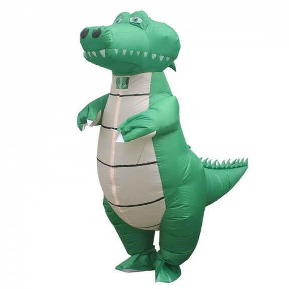 Crocodile inflatable clothing Christmas holiday event inflatable clothing, suitable for adult funny inflatable party decoration clothing (4.9-6.2 feet)