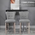 thumbnail image 4 of HOMCOM Counter Height Bar Stools Set of 2 with Button Tufted Back Footrest, 4 of 10