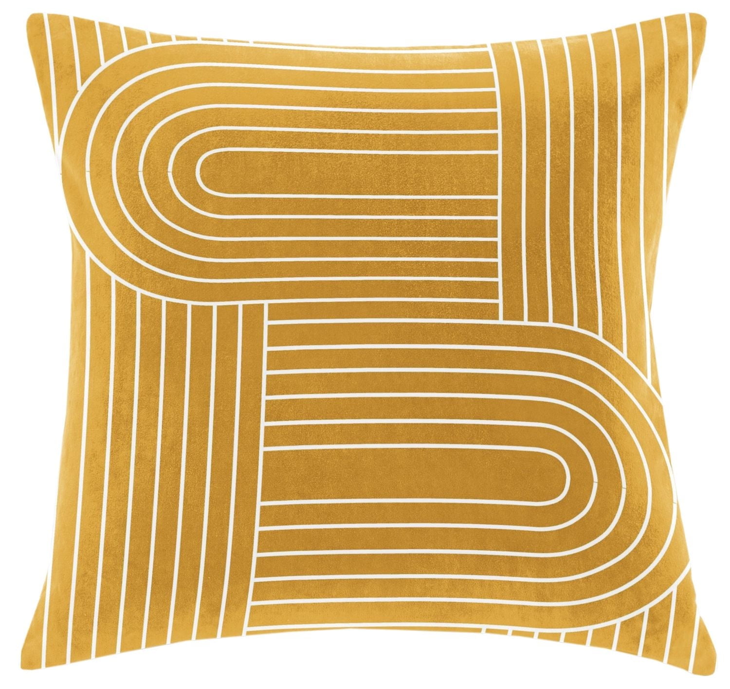 hometrends Sprial Yellow Decorative PIllow