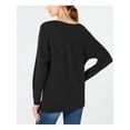 thumbnail image 2 of INC Womens Black Ribbed Ribbed Knit Dolman Sleeve Jewel Neck T-Shirt L, 2 of 2
