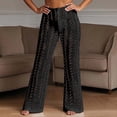 thumbnail image 2 of Pantalones club de punto sexy con aberturas para mujer - Prenda de croché de cintura alta para la playa/fiestas, S-L, 2 of 5