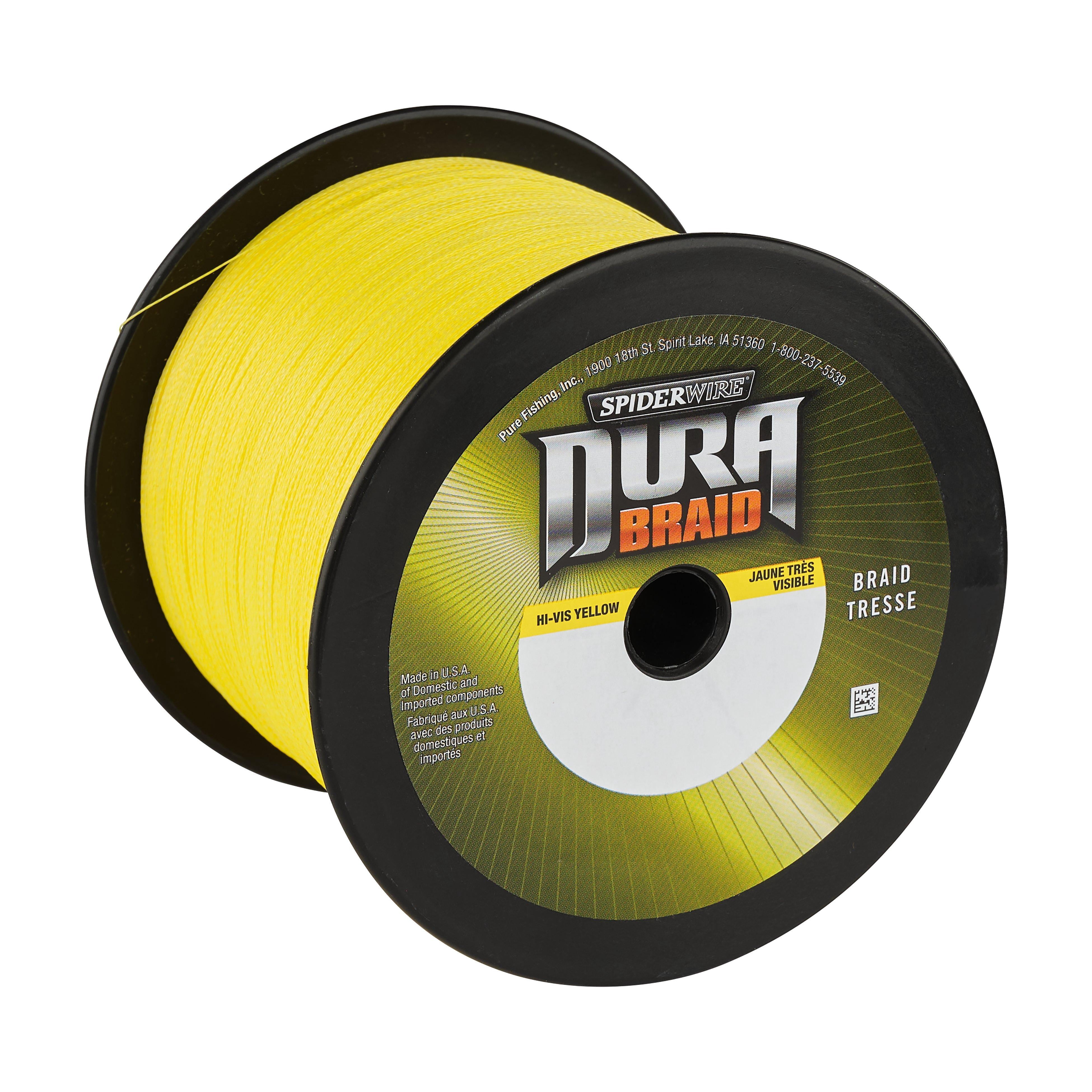 SpiderWire DuraBraid Fishing Line, Hi-Vis Yellow, 10 lb Test Strength, 3000 yd