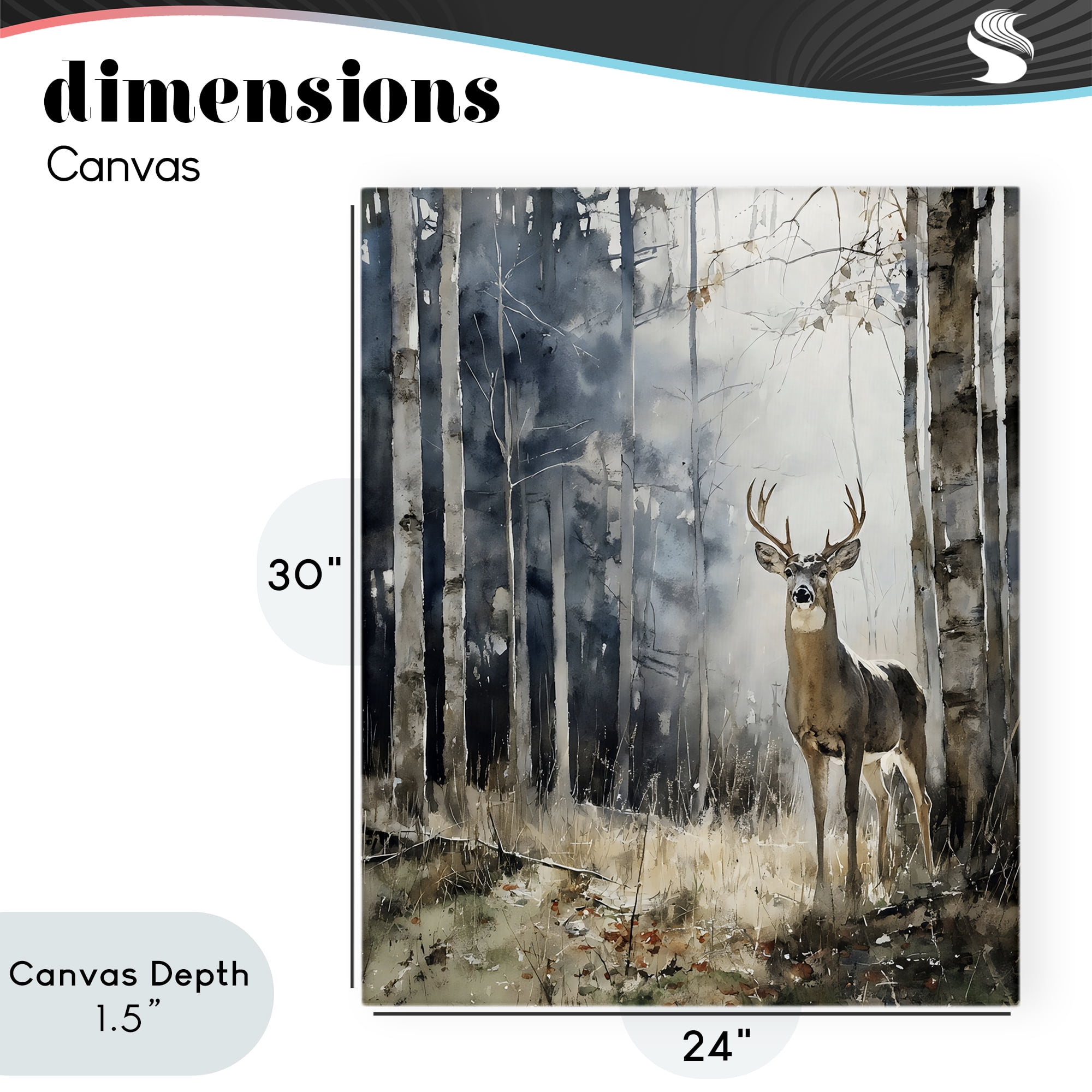 Stupell Industries Deer In The Woods Canvas Wall Art, design by Franklyn Gregory